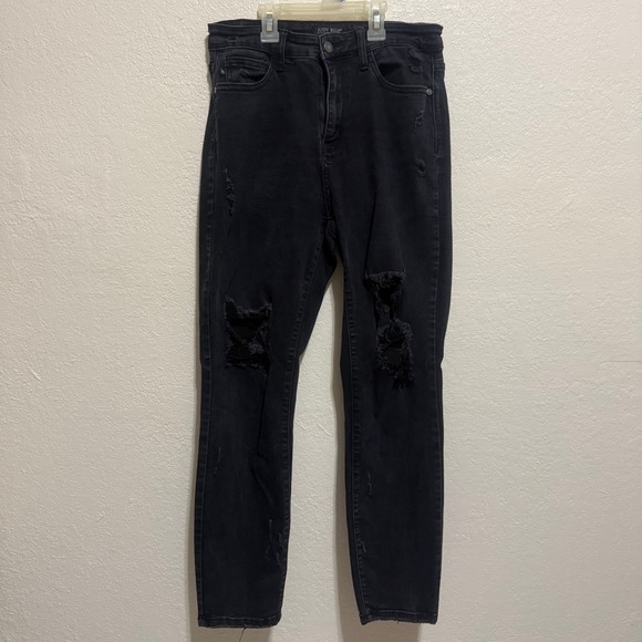 Judy Blue Denim - Judy Blue Black Distressed High Rise Boyfriend Jeans JB82161BK Size‎ 9/29